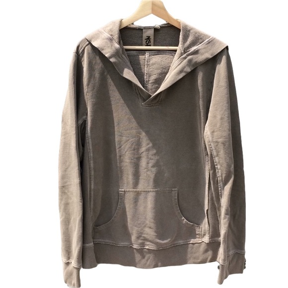 NSF Tops - NSF Hoodie Kanga Pouch Raw/Exposed Seam Sand